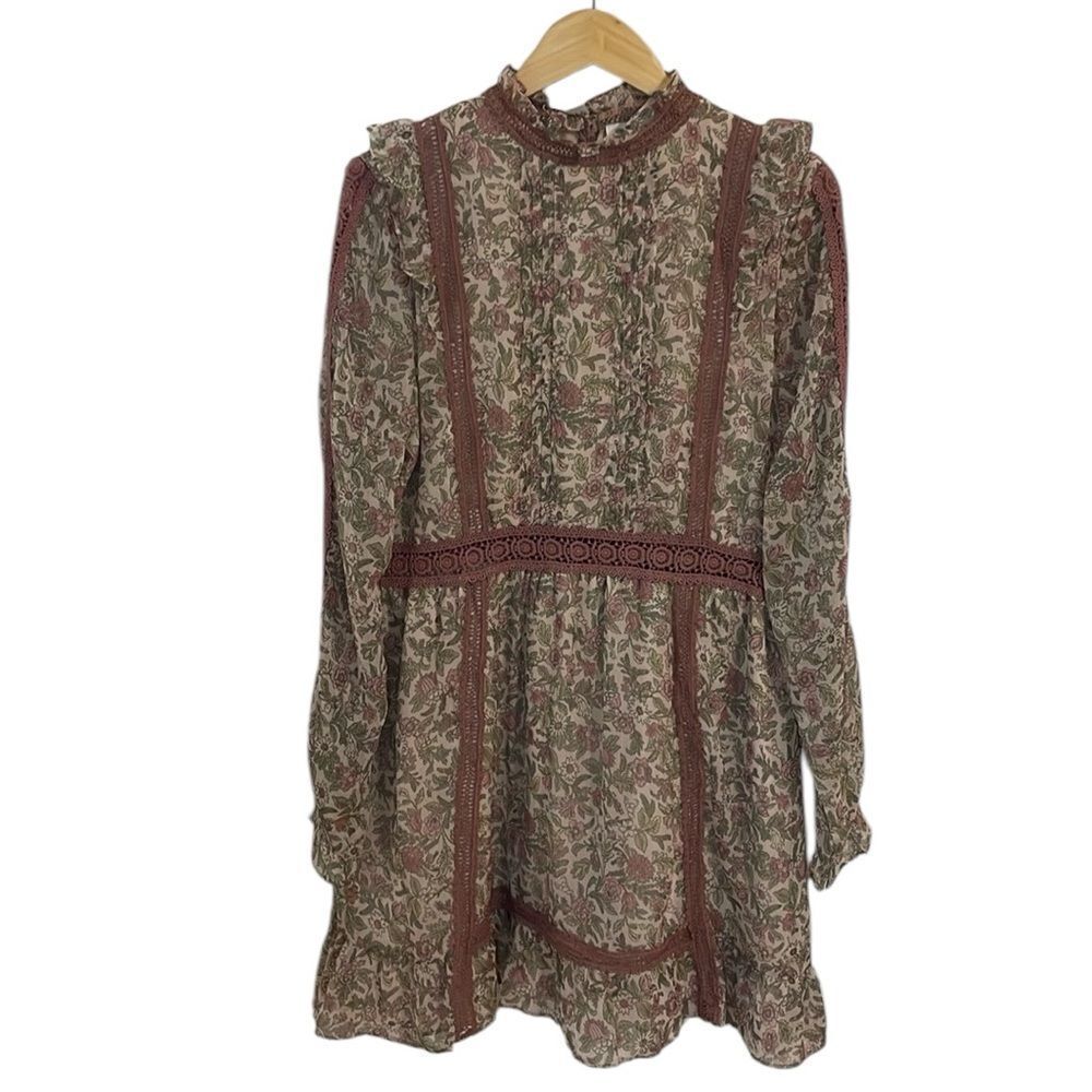 NWT TopShop Dress, Calico flowers, Rose Pink, 12